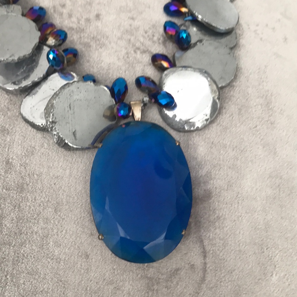 Neiman Marcus Custom Silver Stone Statement Neckl… - image 6